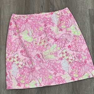 Lilly Pulitzer Size 4 Preppy Beach Blanket Bingo Floral Paisley Summer Skirt